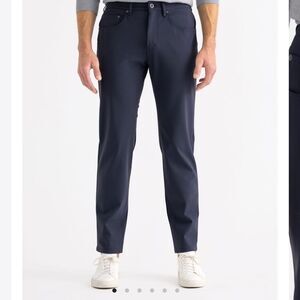 Proper Cloth Milano Performance Knit Pants Navy Blue Stretch